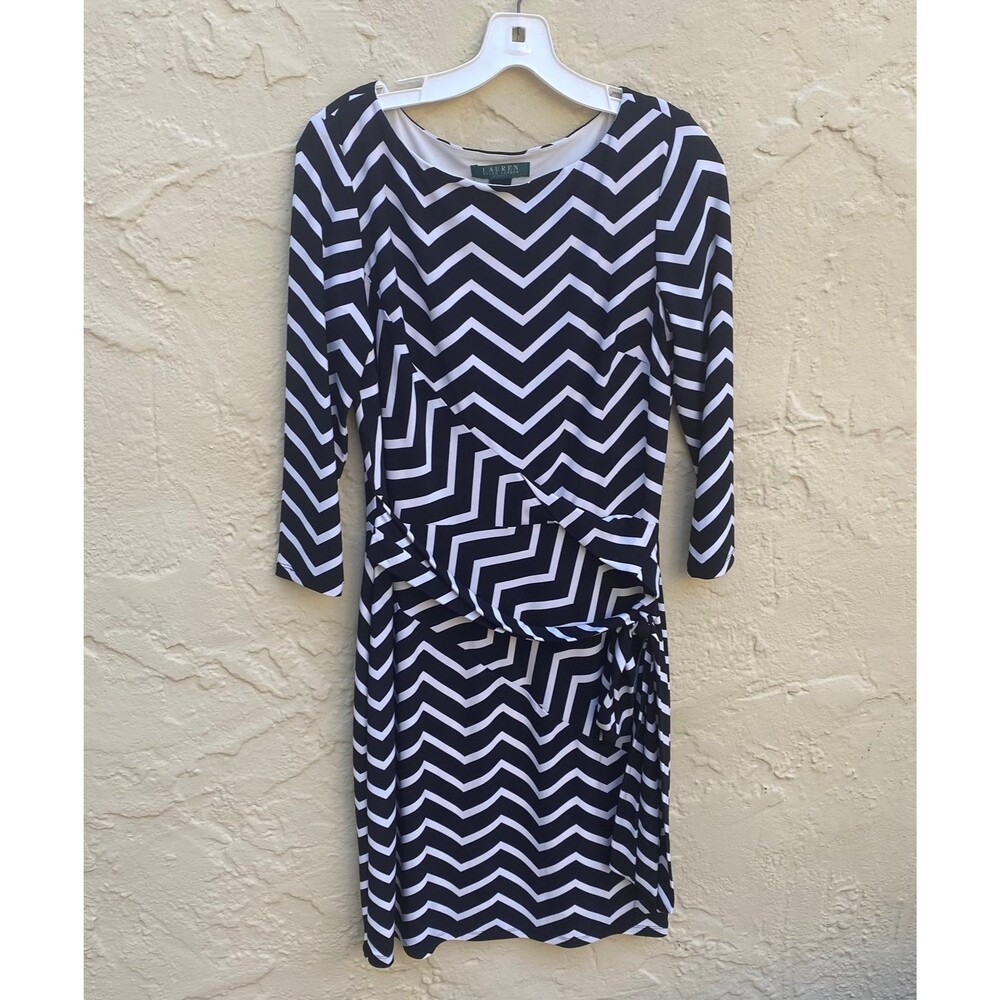 LAUREN Ralph Lauren dress faux wrap midi sz 8